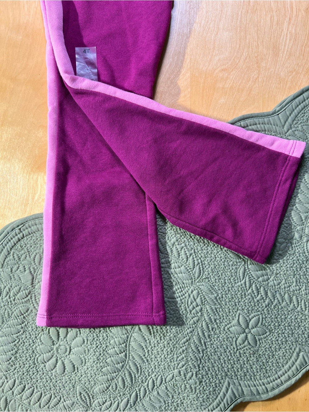 Epic Threads Girls Magenta Flare Sweatpants with Light Pink Side Stripe - Picture 4 of 6